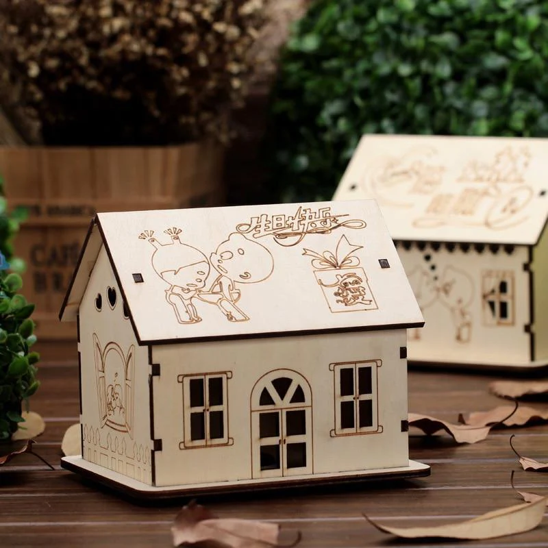 Tirelire en Bois avec fenêtre 17 x 12 x 5 cm
